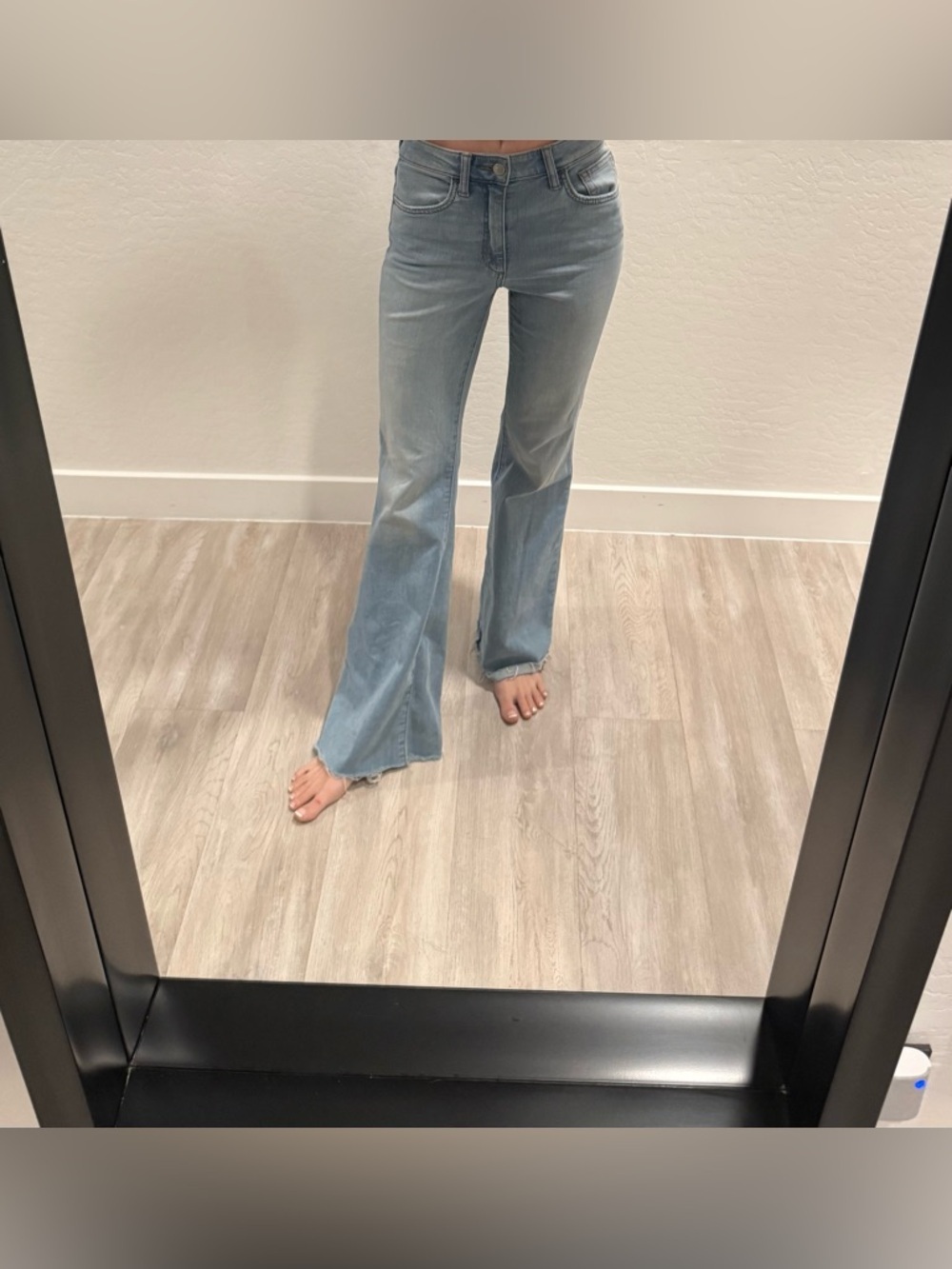 Joes Jean Flare Distressed Hem Light Wash High Rise Jeans - Picture 2 of 13